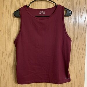 Women's Eddie Bauer Tank Tops Burgundy Size Large